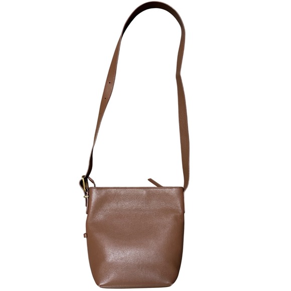 Quince Handbags - Quince Cognac Brown Leather Crossbody Bag Adjustable Strap Minimalist Bucket